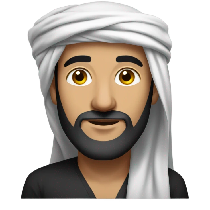 Iraqi Arab wearing an agal (traditional Arab attire) but the scarf on his head is black and white. Also make him bearded and wearing thobe. emoji
