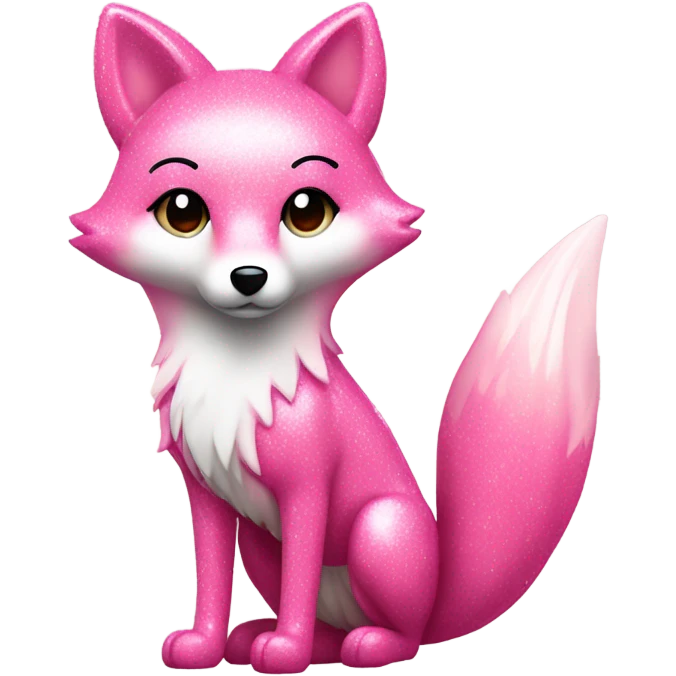 Rose pink fox with sparkles standing  emoji