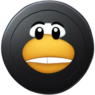 Hockey puck eating a hockey puck emoji