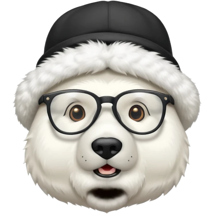  polar bear wearing glasses and a hat emoji