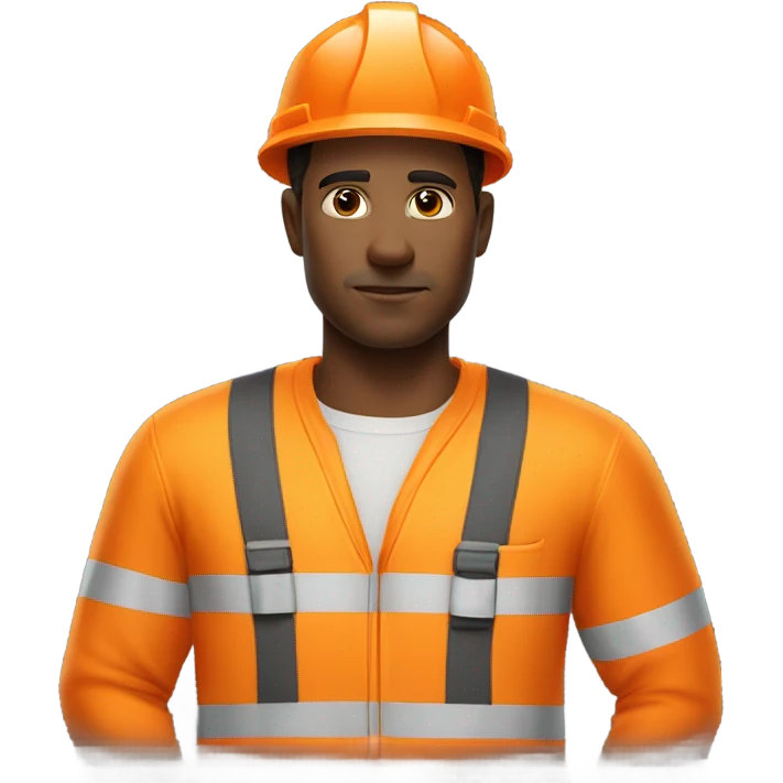man wearing orange hi visibility overalls  emoji