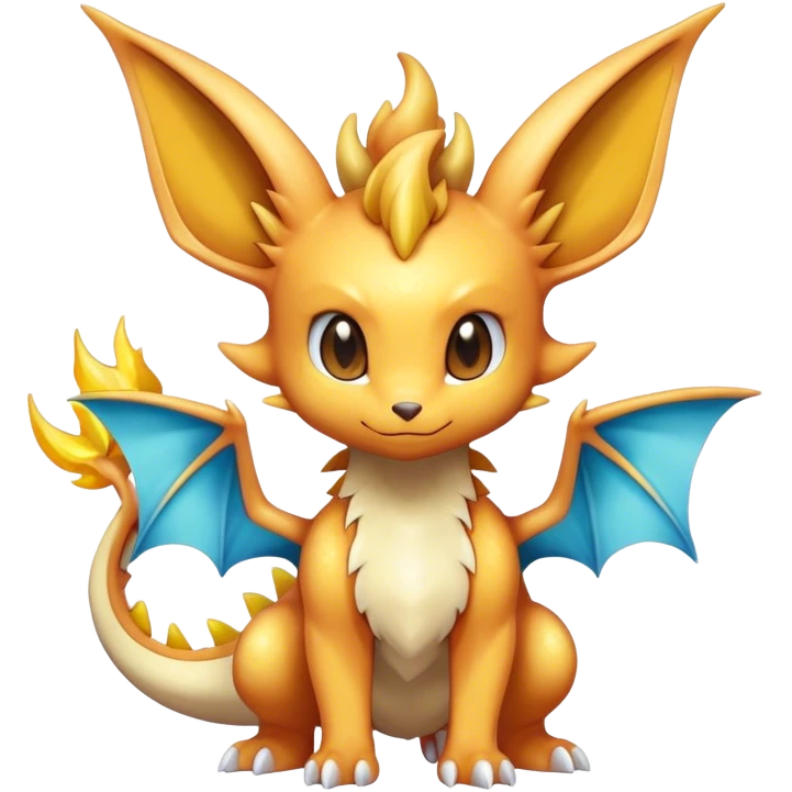 Shiny-Eeveelution-Cute-Fakemon-Dragon-Pokémon-fusion full body emoji