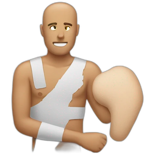 man with broken arm plaster emoji