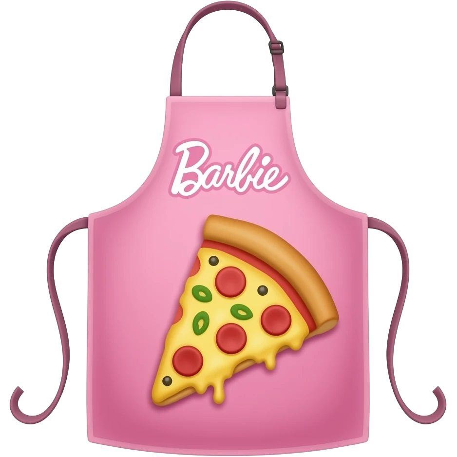 soft pink yellow pizza restaurant Apron, transparent background inspired by barbie colour pallete emoji