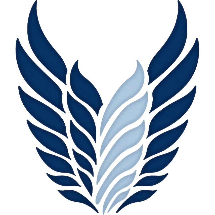 Wings of Freedom logo from Attack on Titan, overlapping blue and white wings, Survey Corps emblem emoji