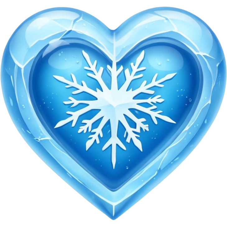 A frozen heart inside a block of ice. emoji