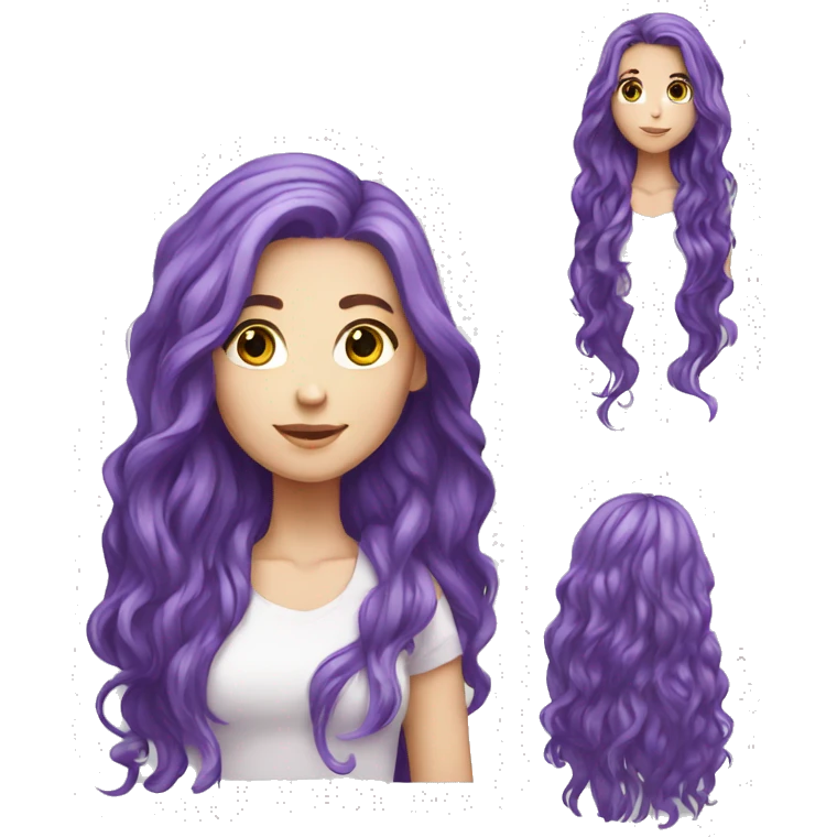 purple long hair white girl emoji