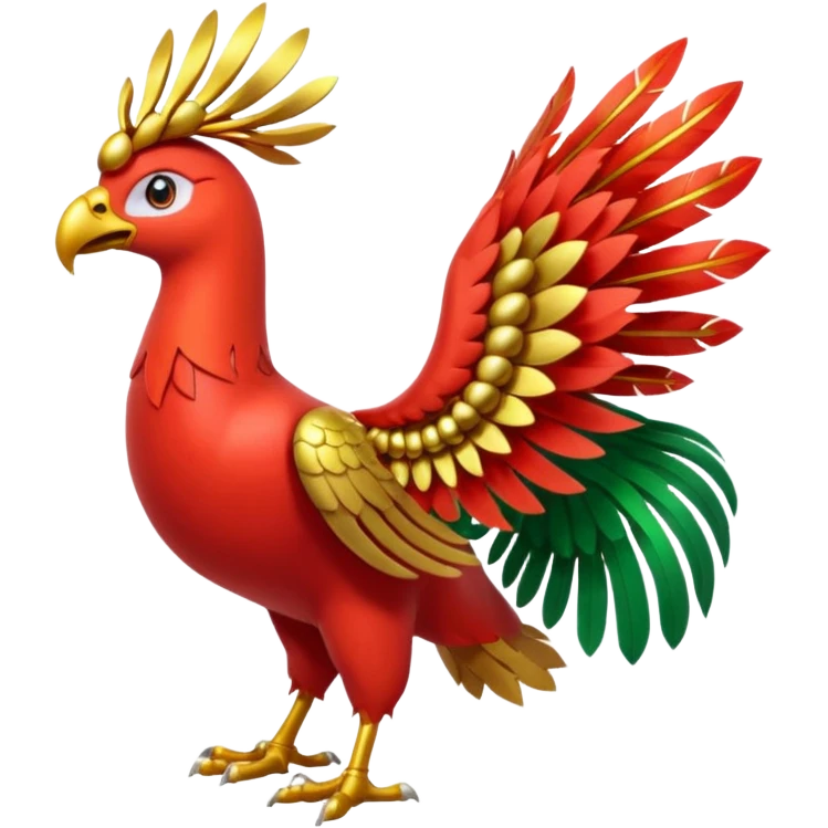 Pokemon red and green legendary Ho-Oh emoji