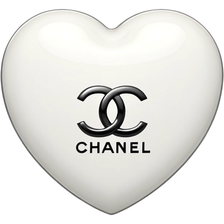Chanel sport logo white heart 3d emoji