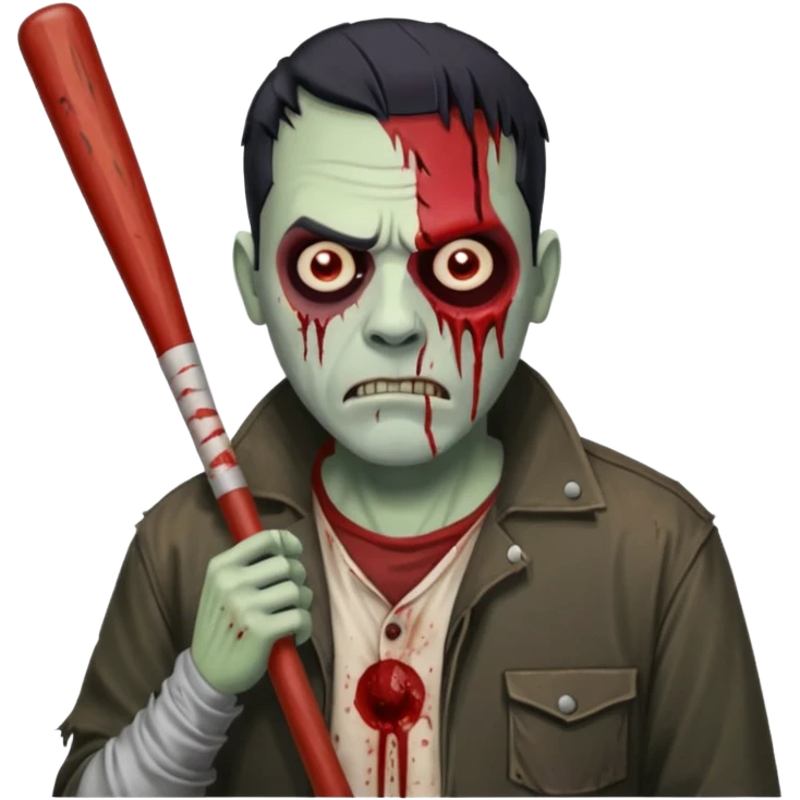 Make me a walking dead emoji with negan emoji