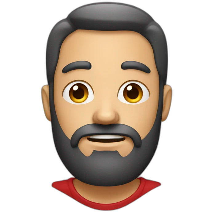 Emoticón con barba roja emoji