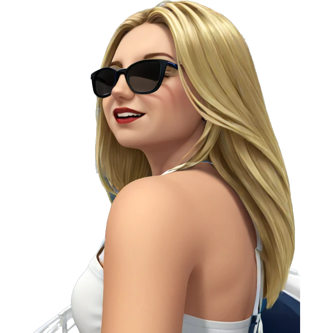 blonde girl on a boat emoji