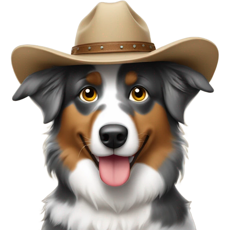 Australian shepherd with cowboy hat emoji