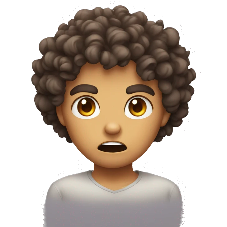 cute curly angry emoji