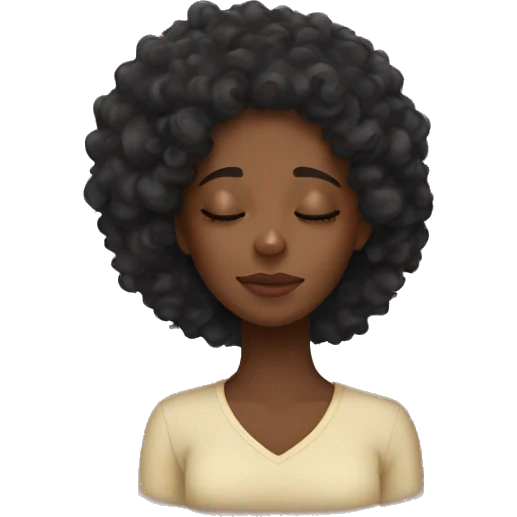 Black girl with curly hair sleeping  emoji
