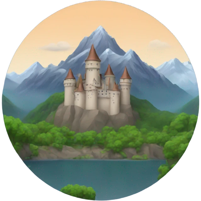 Castle with mountains  emoji