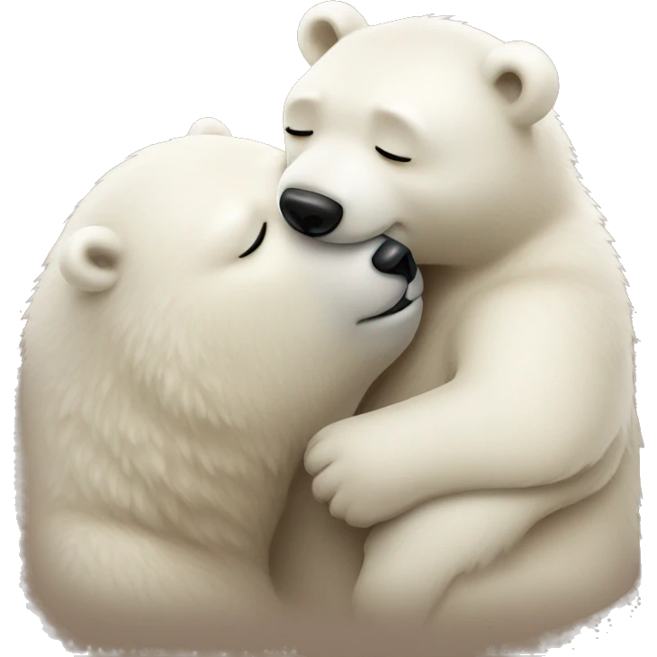 brown bear kissing polar bear  emoji