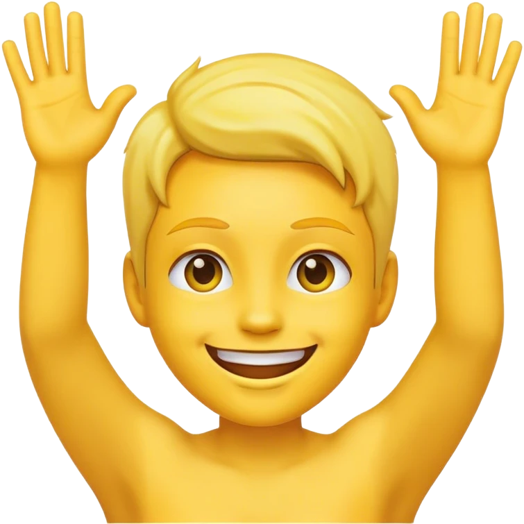 happy yellow something with hands emoji