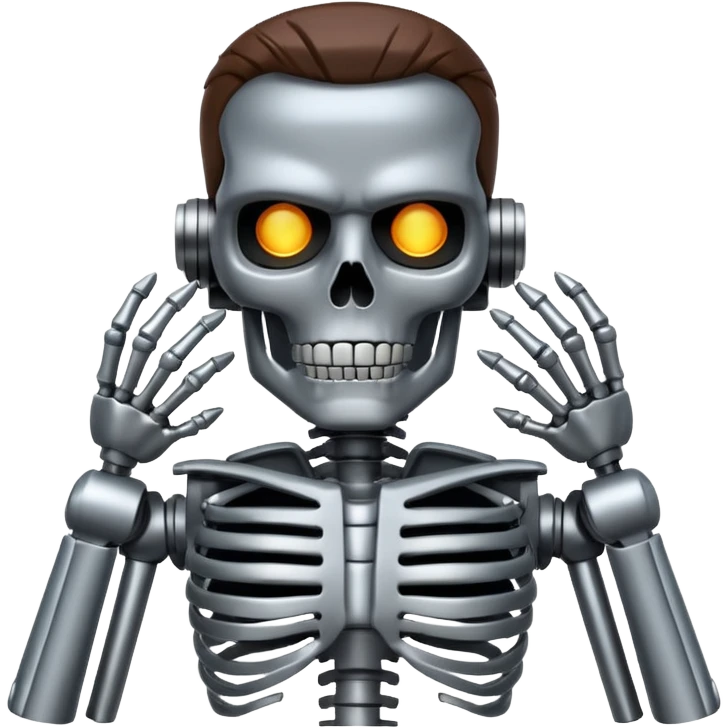Terminator with metal skeleton emoji