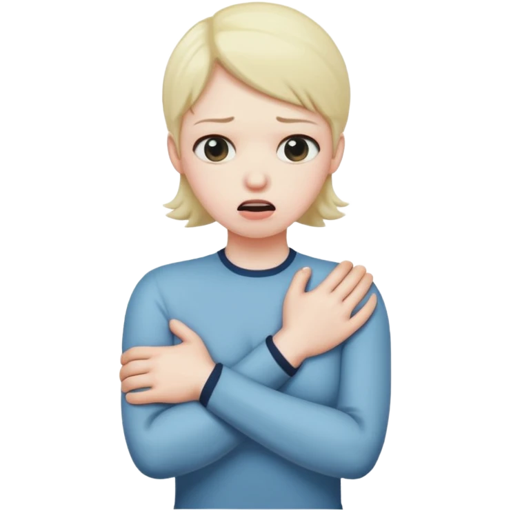 person choking them selves with arms crossed emoji
