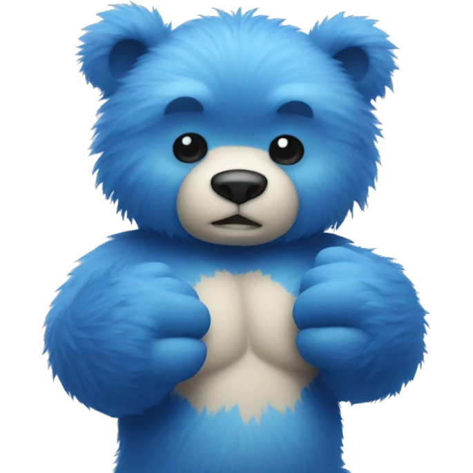Blue fuzzy bear giving knuckles  emoji