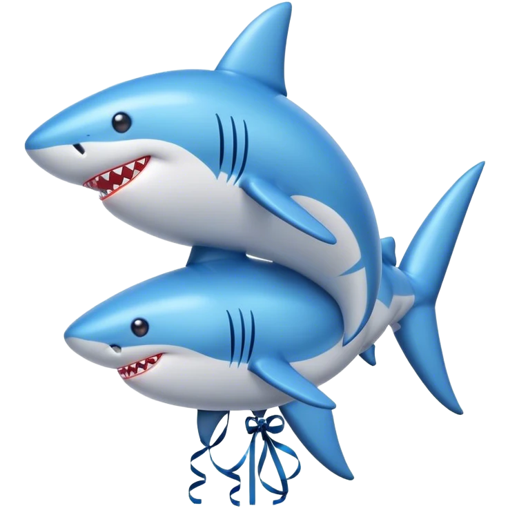 Blue shark balloons emoji