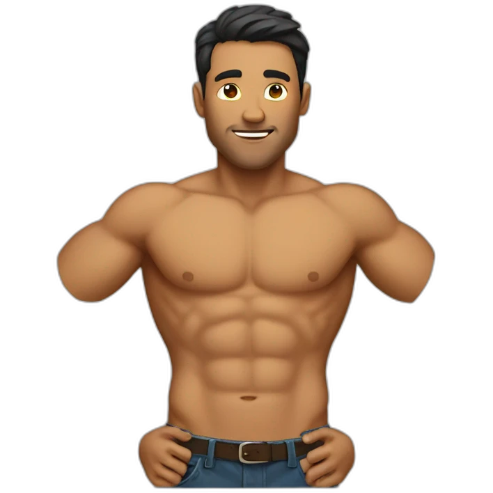 Man showing his abs emoji