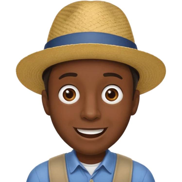 homme créole réunionnais  étonné  avec chapeau emoji