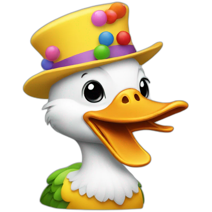 duck with a clown hat emoji