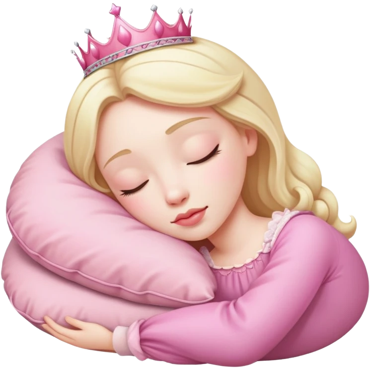 princess sleeping on pink pillow emoji