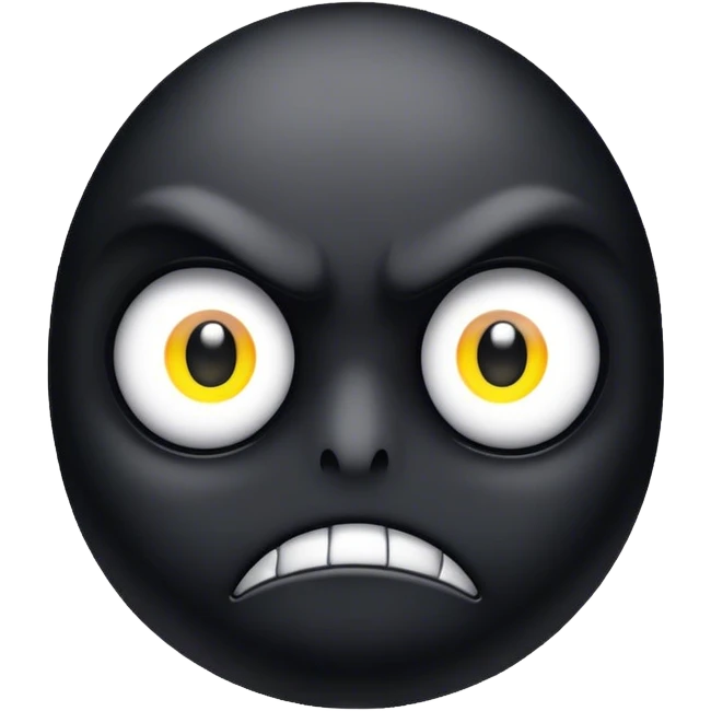a scary white-eyed black shadow emoji