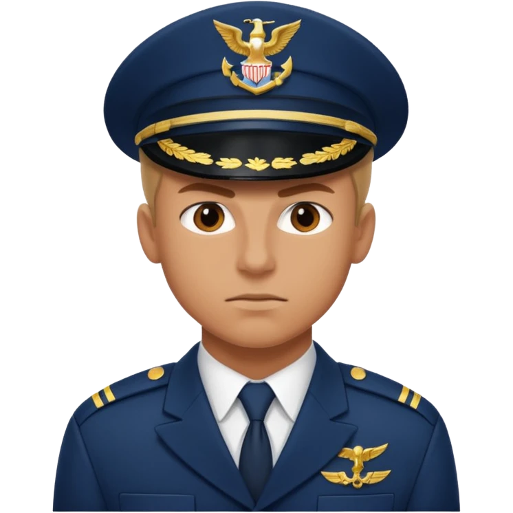 A muscular, serious navy fighter emoji