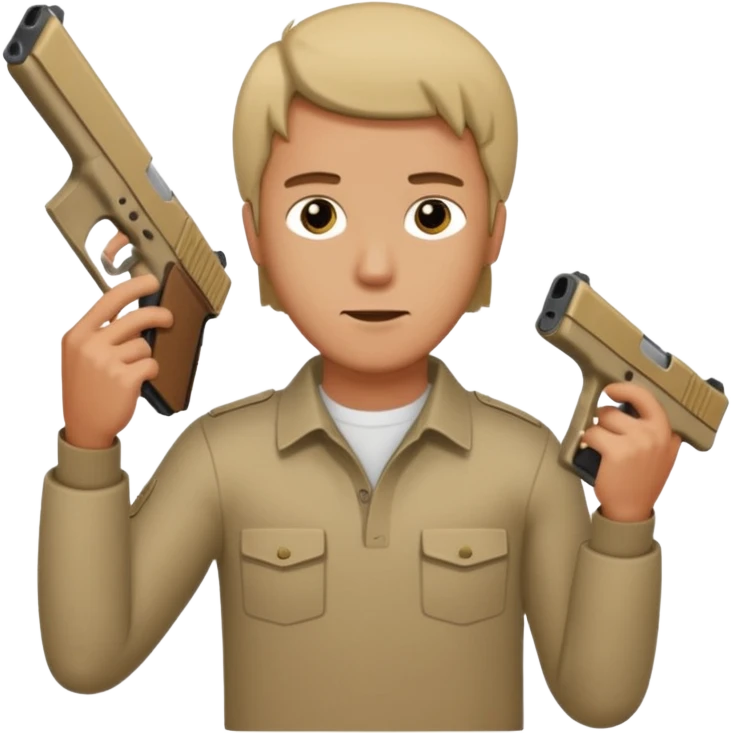 A guy holding a Glock with a extended mag to his head emoji