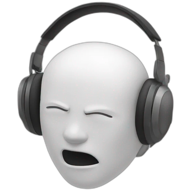 white headphone crashing head emoji