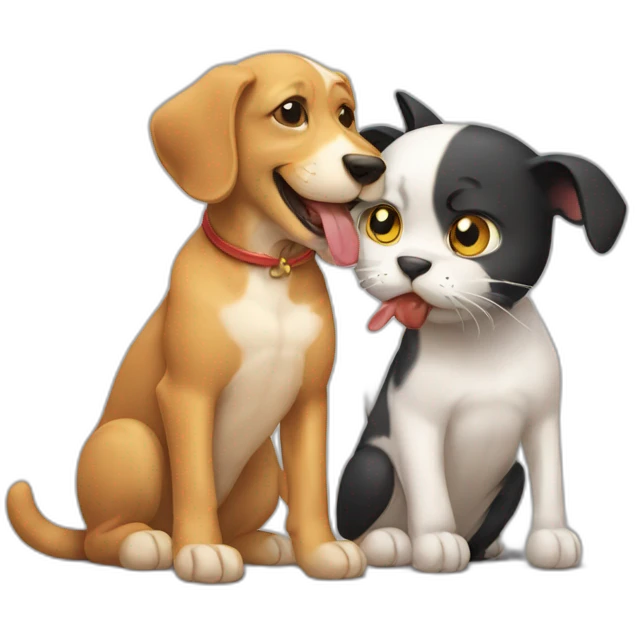 Cat eating dog emoji