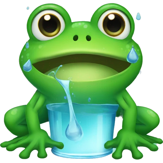 froggie with water drops emoji