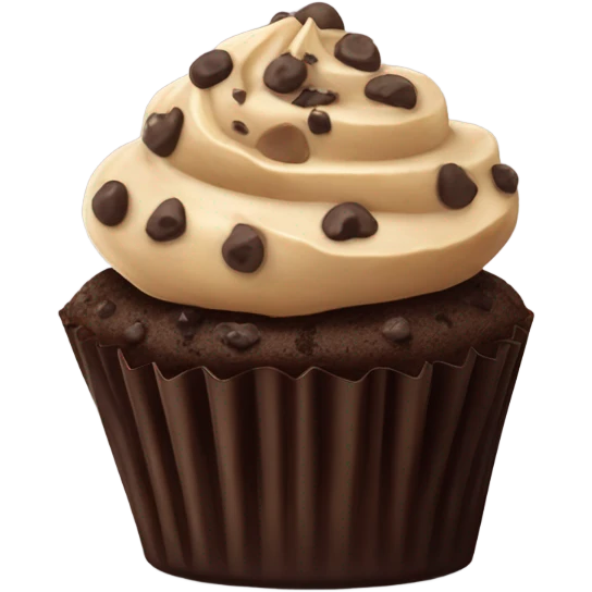 Chocolate Cookie Dough Cupcake emoji