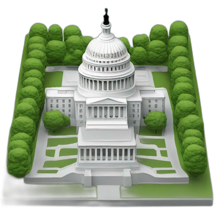 3D mini version of washington dc emoji