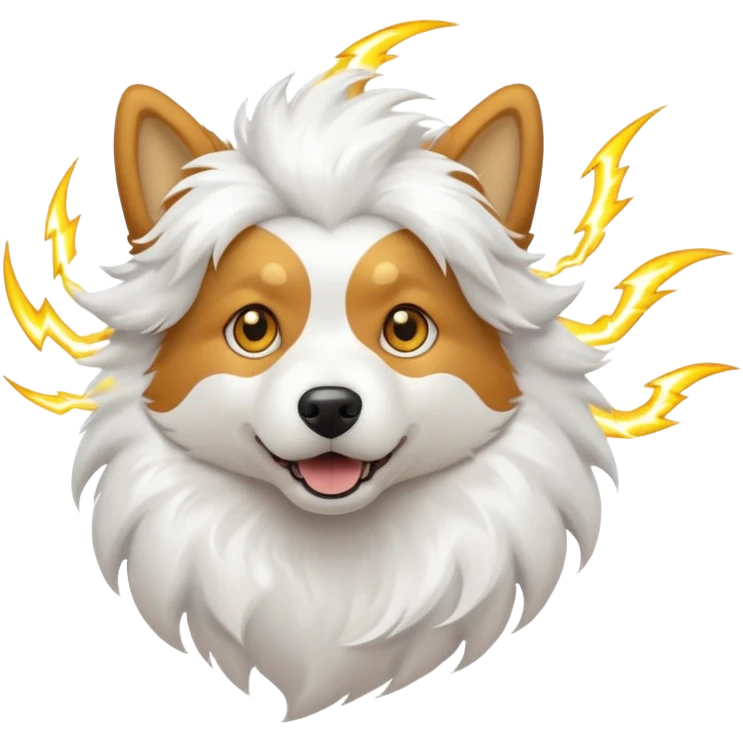 dog with electric lightning waves emoji