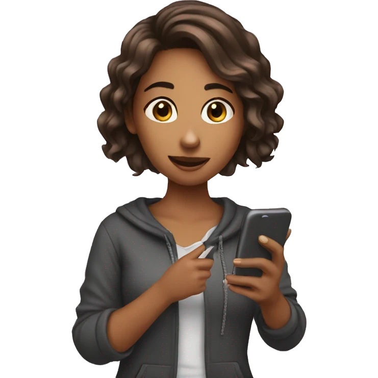 girl with phone emoji
