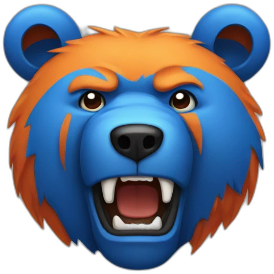 Blue Orange Bear angry emoji