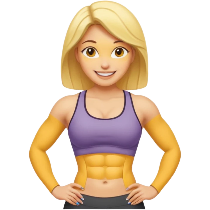 Female abs 6pack core yellow skin curves emoji