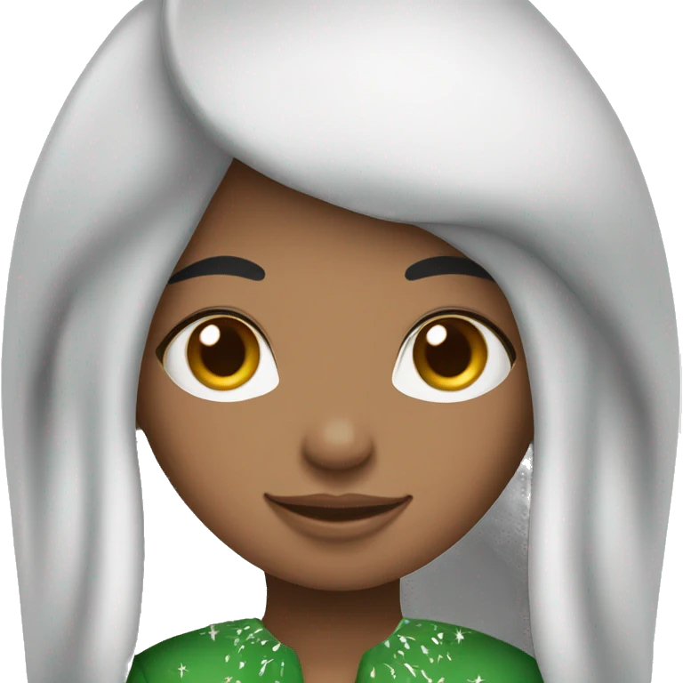 christmas elf black hair girl emoji