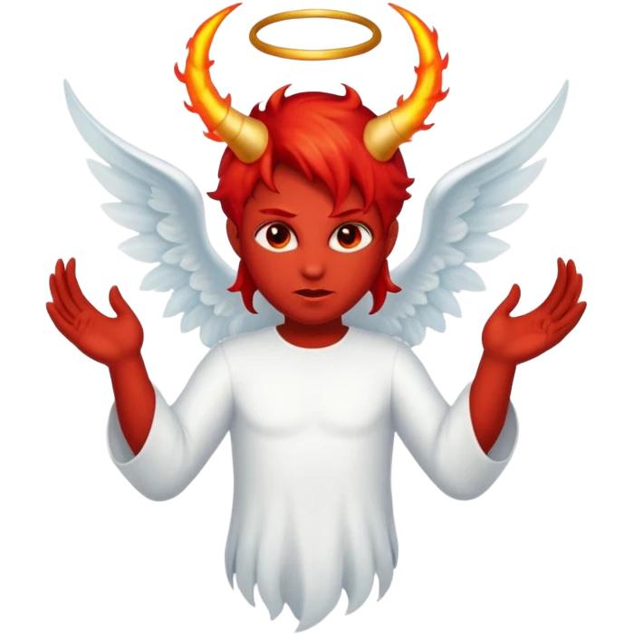 Biblically accurate Angel seraphim make a devil emoji