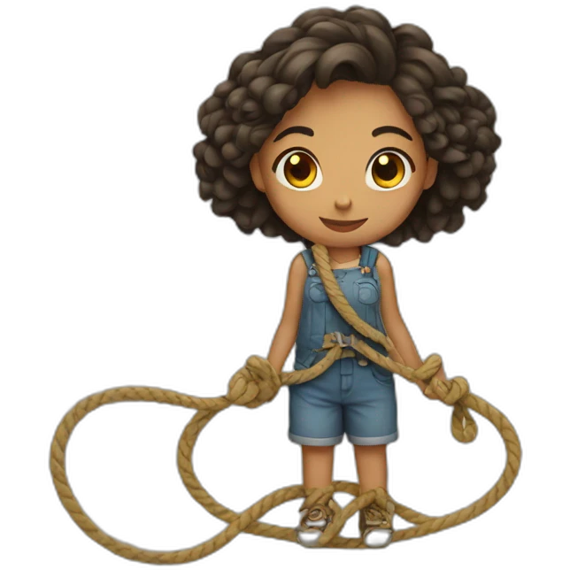Girl with rope emoji