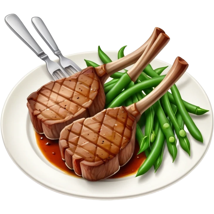 Lamb chops and green beans  emoji