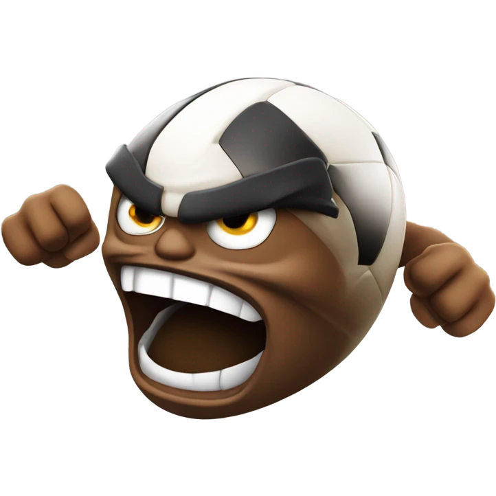 Angry flying football emoji