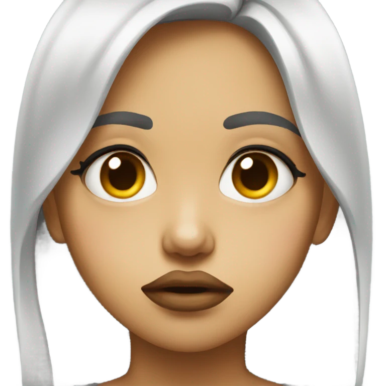 Sad girl pout lip emoji