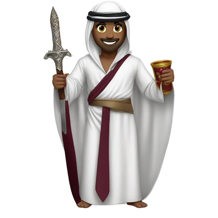 middle east with Qatari traditioanl costume emoji