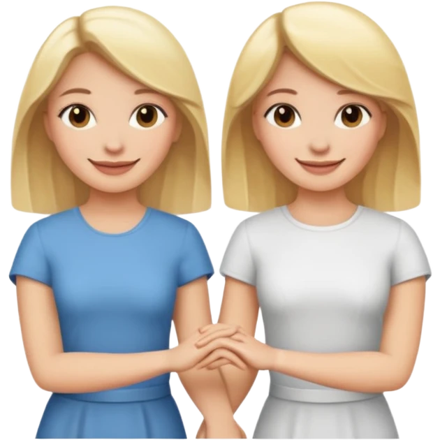 blonde and brunette women holding hands emoji